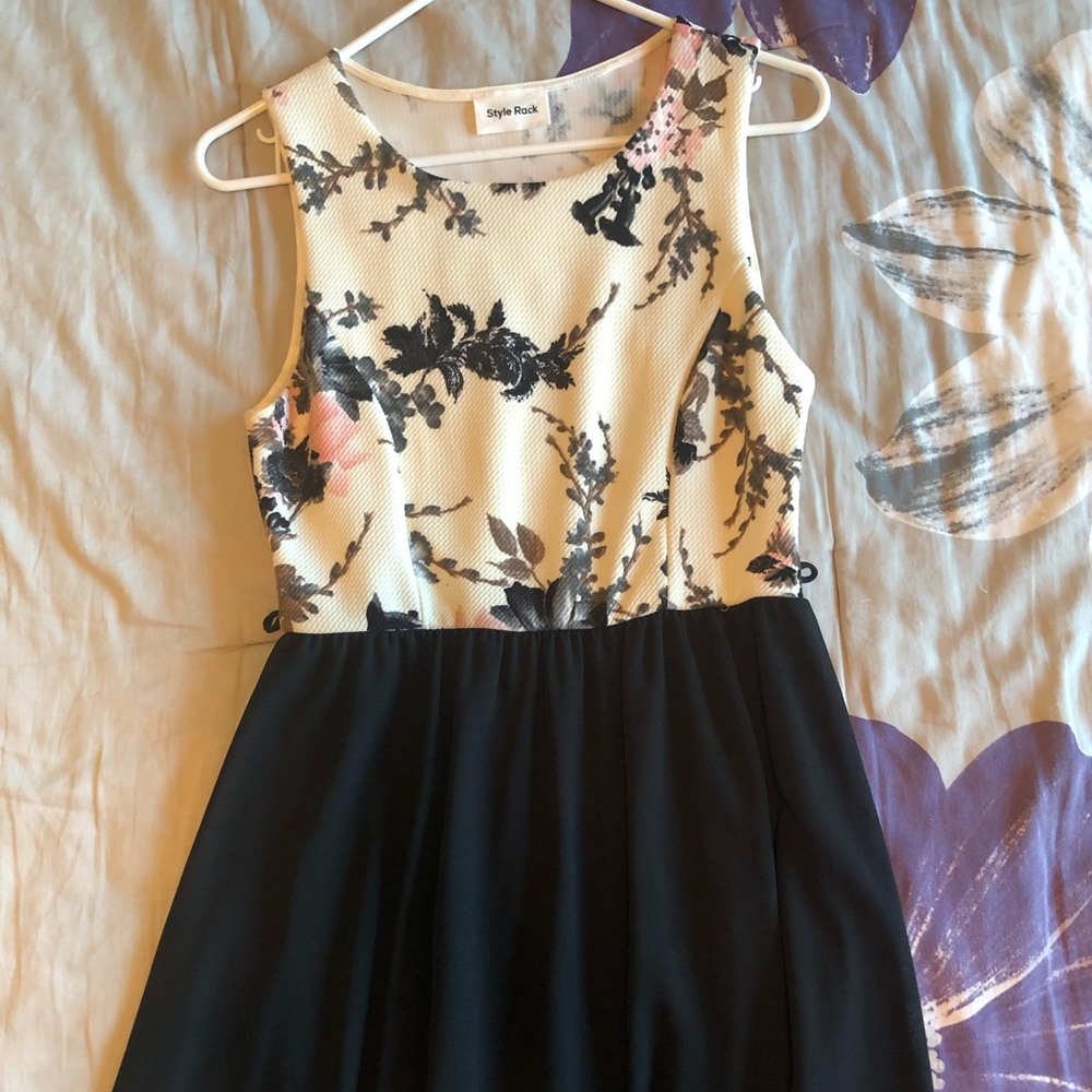 Floral and black dress